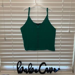 Ambiance Green String Cropped Blouse.